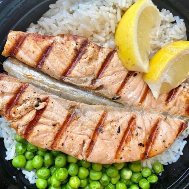 Salmon Steak Kebab.