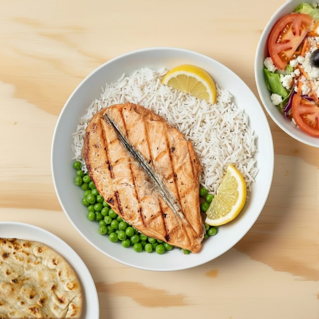 Salmon Steak Kebab.